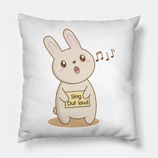 Bunny singing out loud! Pillow