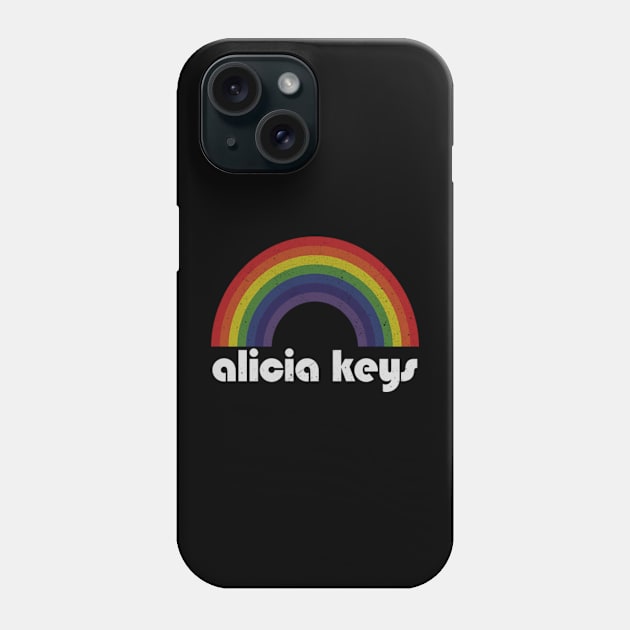 Alicia Keys / Vintage Rainbow Design // Fan Art Design Phone Case by Arthadollar