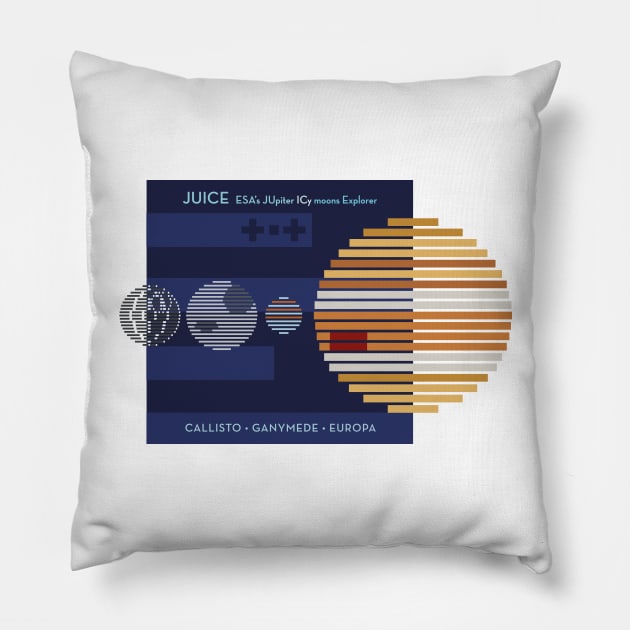 JUICE Jupiter ICy Moons Explorer Pillow by Markadesign