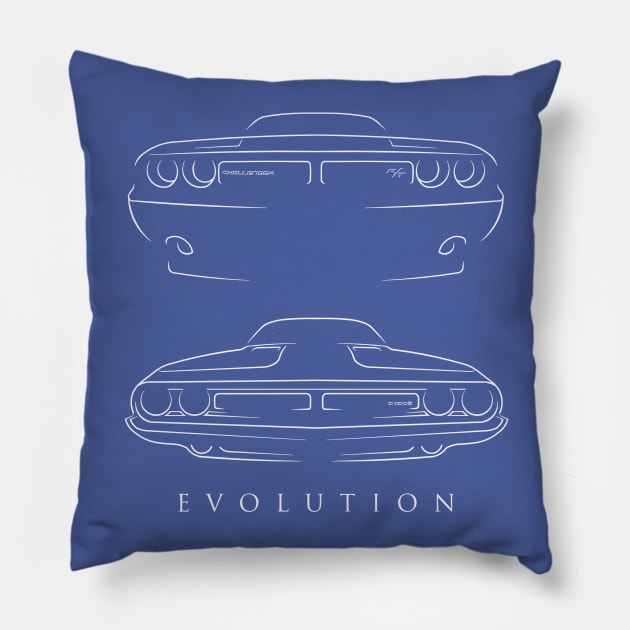 Evolution - 1971 Dodge Challenger R/T Pillow by mal_photography