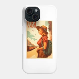 Cuba Woman Vintage Travel Art Poster Phone Case