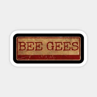 Aliska text red gold retro Bee Gees Magnet