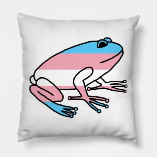 Transgender Pride Flag Frog Pillow