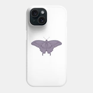 Black Swallowtail Butterfly in Purple Phone Case