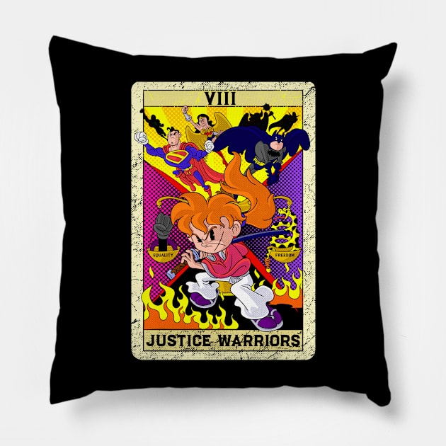 Social justice Warriors Tarot Card Kenshin SJW Old Cartoon Pillow by Juandamurai