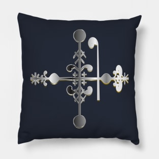 Legba Atibon Silver Voodoo Veve Pillow