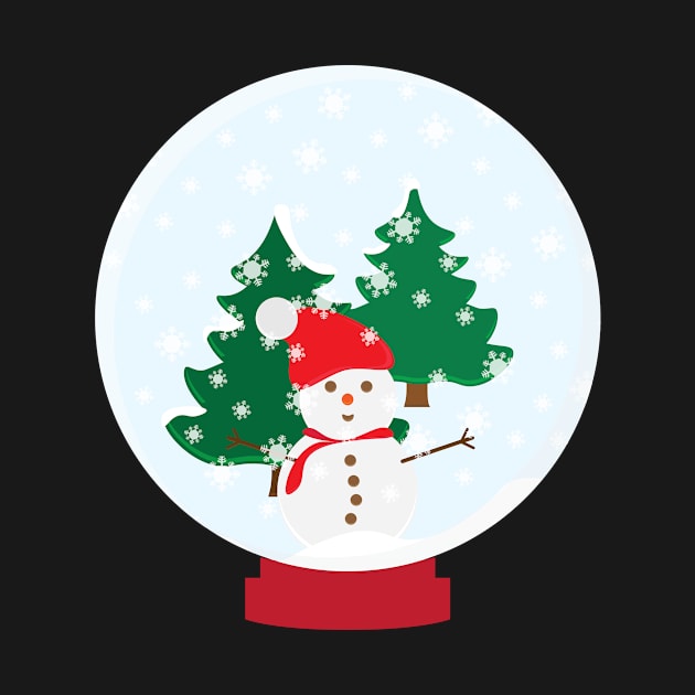 Snow Globe With Snow Man and Trees by sigdesign