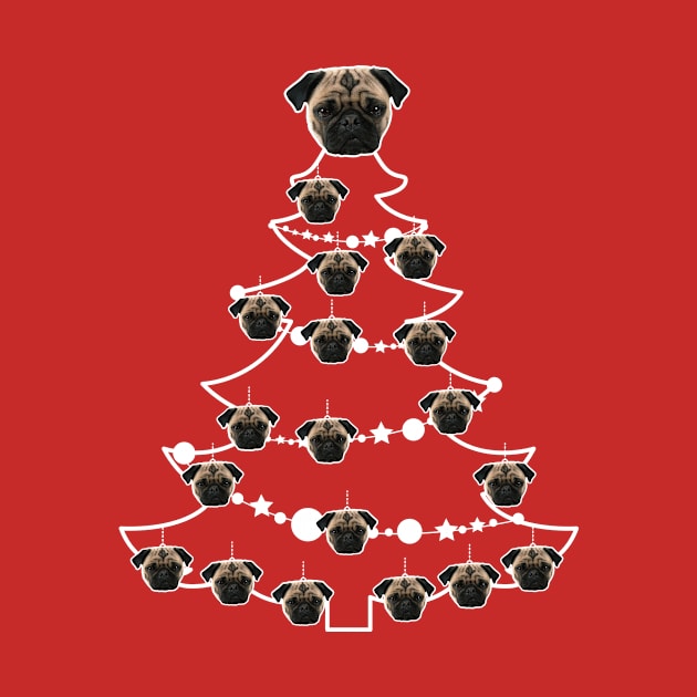 Pug Dog Christmas Tree Baubles by Rebus28