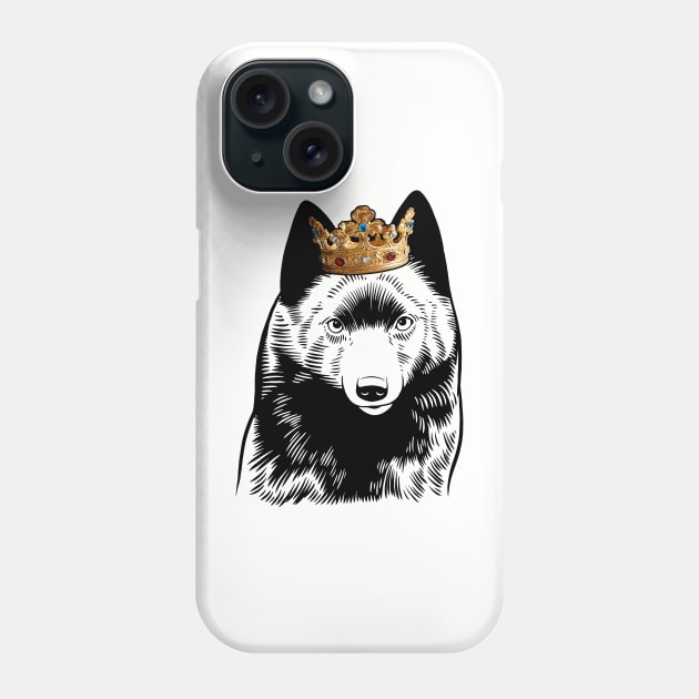 Schipperke Dog King Queen Wearing Crown Phone Case by millersye