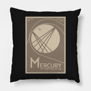 Art Deco Space Travel Poster - Mercury Pillow