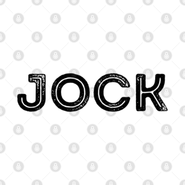 Black and White Rustic Retro Capital Letters Word JOCK. Letter Art
