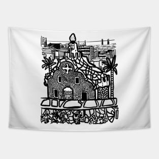 Barcelona city Spain parc guell architecture Tapestry