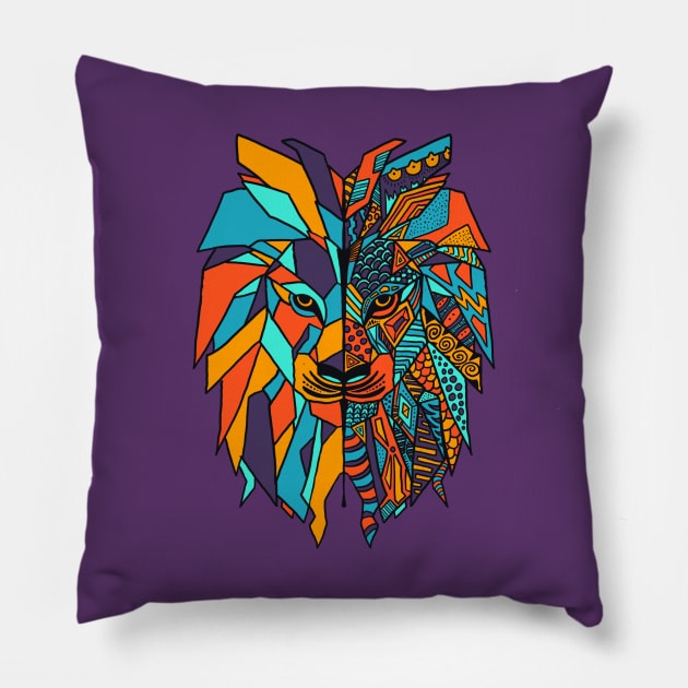 Abstract Lion Pillow by TylerMade