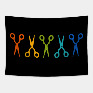 Rainbow Scissors Tapestry