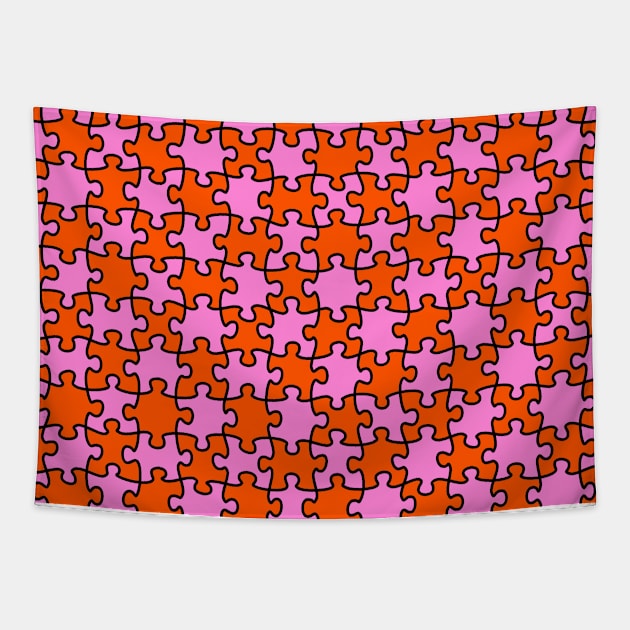 Jigsaw puzzle Orange and Pink colours Tapestry by Russell102