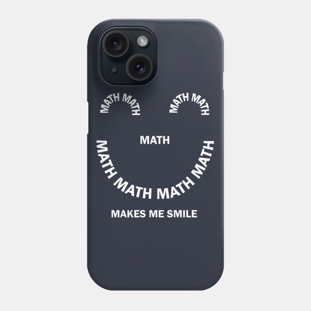 White Math Smile Phone Case by Barthol Graphics