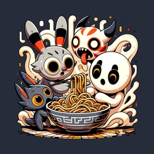 Noodle Frenzy: Animated Critters' Ramen Party T-Shirt