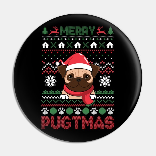 Merry Pugmas ugly christmas sweater Pin by MZeeDesigns