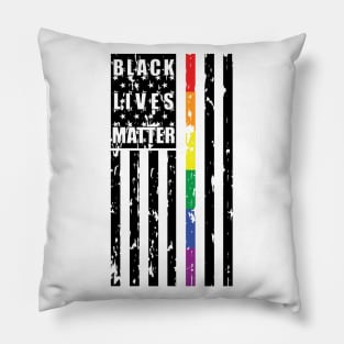 Black Queer Lives Matter - Black Pillow