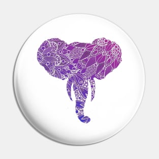 Purple Mandala Elephant Pin
