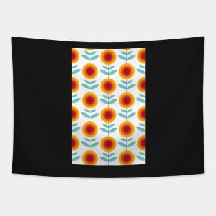 Trendy Minimalist Radiating Golden Sunflowers pattern Graphic Art Tapestry