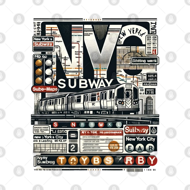 New York Subway NYC Subway Train by Nysa Design