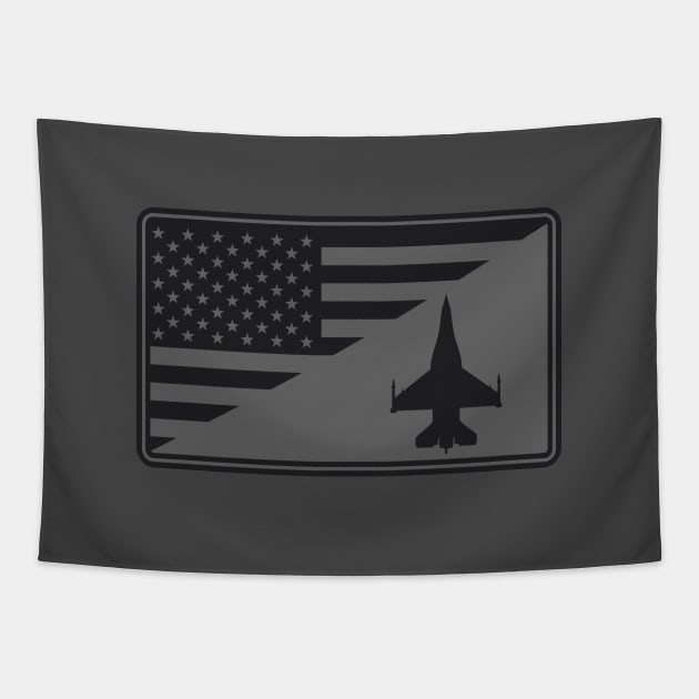 F-16 Viper US Flag (subdued) Tapestry by TCP