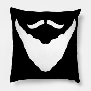 Magnificent beard and mustache (in white) Pillow