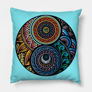 TRIPPY YINYANG MANDALA Pillow