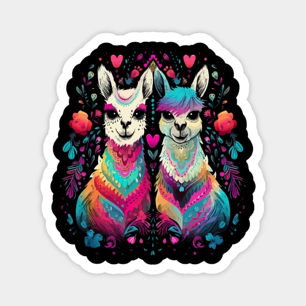 Llama Couple Valentine Magnet by JH Mart