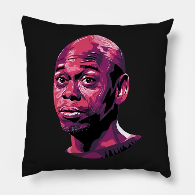 Dave Chappelle Pillow by nicholashugginsdesign