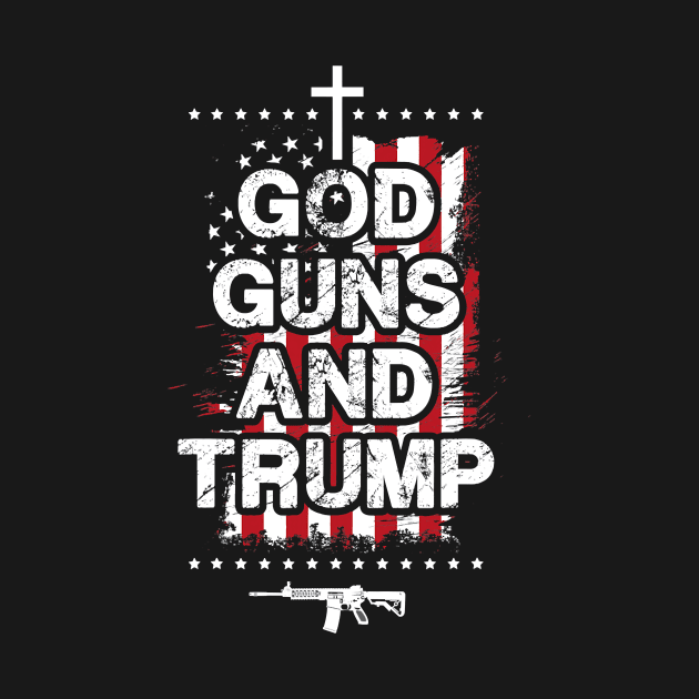 God Guns and Trump 2nd Amendment Pro Gun USA Flag by Jessica Co