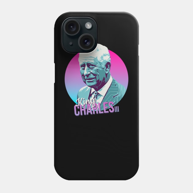 king charles retrowave Phone Case by Thermul Bidean