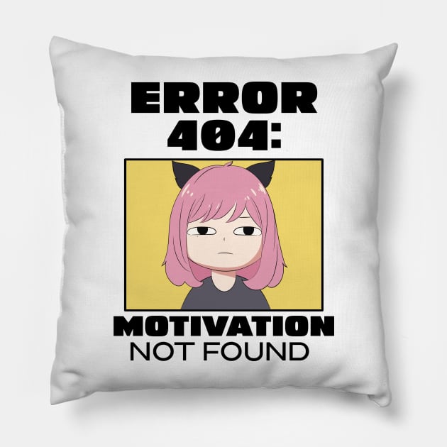 Error 404: Motivation not found Pillow by mksjr