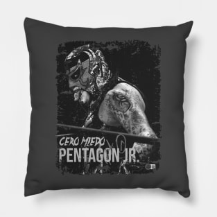 CERO MIEDO PENTAGON JR. GRUNGE MONOCHROME Pillow