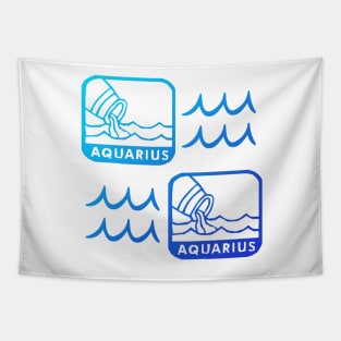 Aquarius Birth Sign - Blue Tapestry