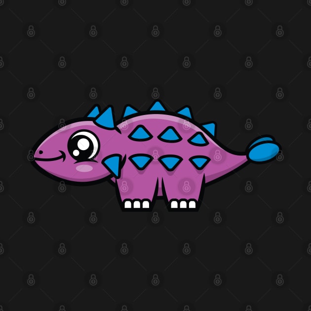 Ankylosaurus Dinosaur (Purple and Blue) by danchampagne