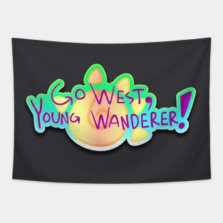 Go West, Young Wanderer! Series Logo Tapestry