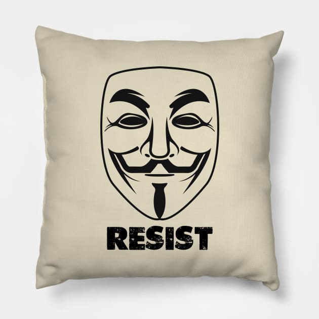 Anonymous Resist Pillow by NeilGlover