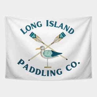 Long Island Paddling Co. Watercolor Paddles and Bird_Darker Lettering Tapestry