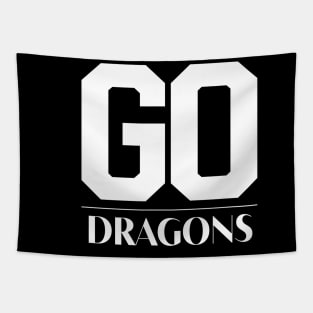 Dragons Team Mascot School Spirit Game Night Dragon Skin Fan Tapestry