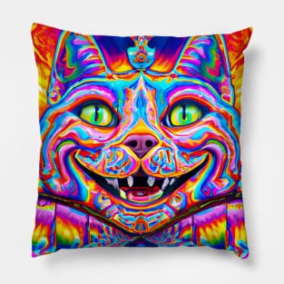 Kosmic Kitty (7) - Trippy Psychedelic Cat Pillow