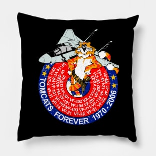 F-14 Tomcat - Tomcats Forever 1970- 2006 - Grunge Style Pillow