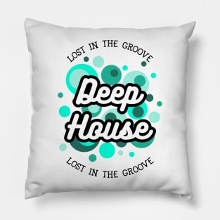 DEEP HOUSE  - bubbles (black) Pillow