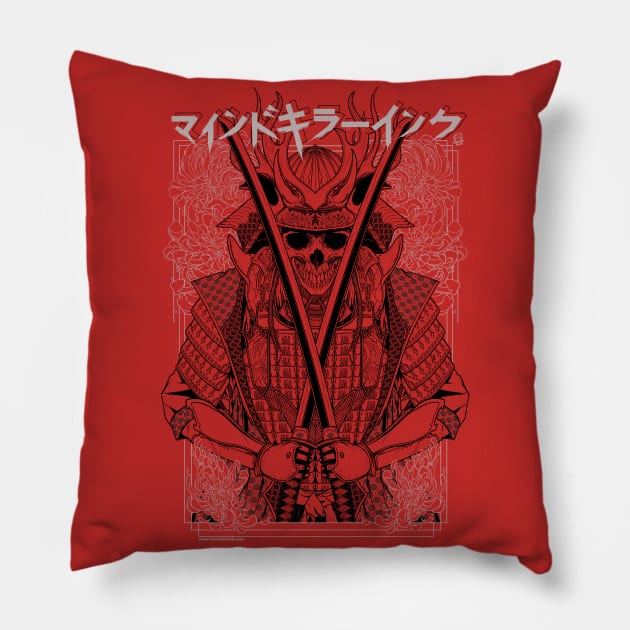 MKI Samurai ( RED ) Pillow by MindkillerINK