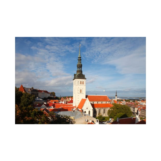View from the Kiek in de Kök tower to the Nikolai Church, Lower Town, Old Town, Tallinn, Estonia, Europe by Kruegerfoto