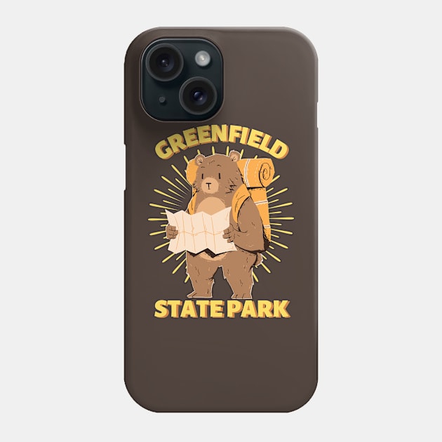 Greenfield State Park Camping Bear Phone Case by Caring is Cool