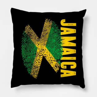 Jamaica Flag Fingerprint My Story DNA Jamaican Pillow