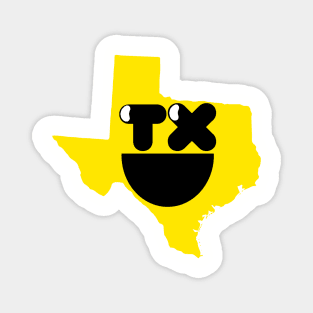 Texas States of Happynes- Texas Smiling Face Magnet