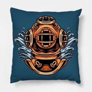 Vintage Deep Sea Diver Helmet Pillow